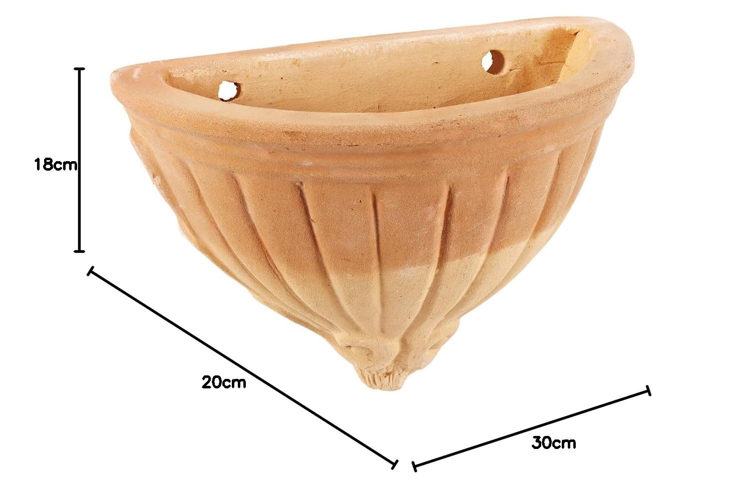 Настінне кашпо Dehner Antique напівкругле, прибл. 30 x 20 x 18 см, теракота, фото №3