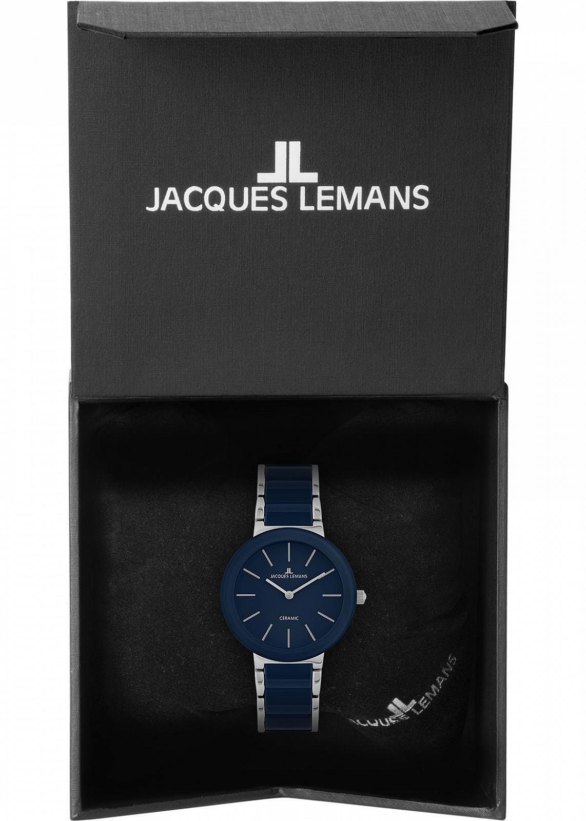 Женские часы Jacques Lemans Monaco Ceramic 34 мм 10 ATM со стальным ремешком 42-7Y, фото №3