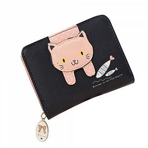Кошелек Женский Rose Женский Милый Kat Кошелек Маленький Кошелек на Молнии Кожаный Кошелек для Монет Женский Большой Кошелек synthetic.ua - Фото 1