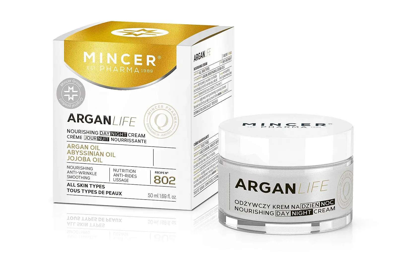 Крем для обличчя Mincer Pharma Argan Life 50+ живильний проти зморшок розгладжувальний денний та нічний 50 мл, фото №1