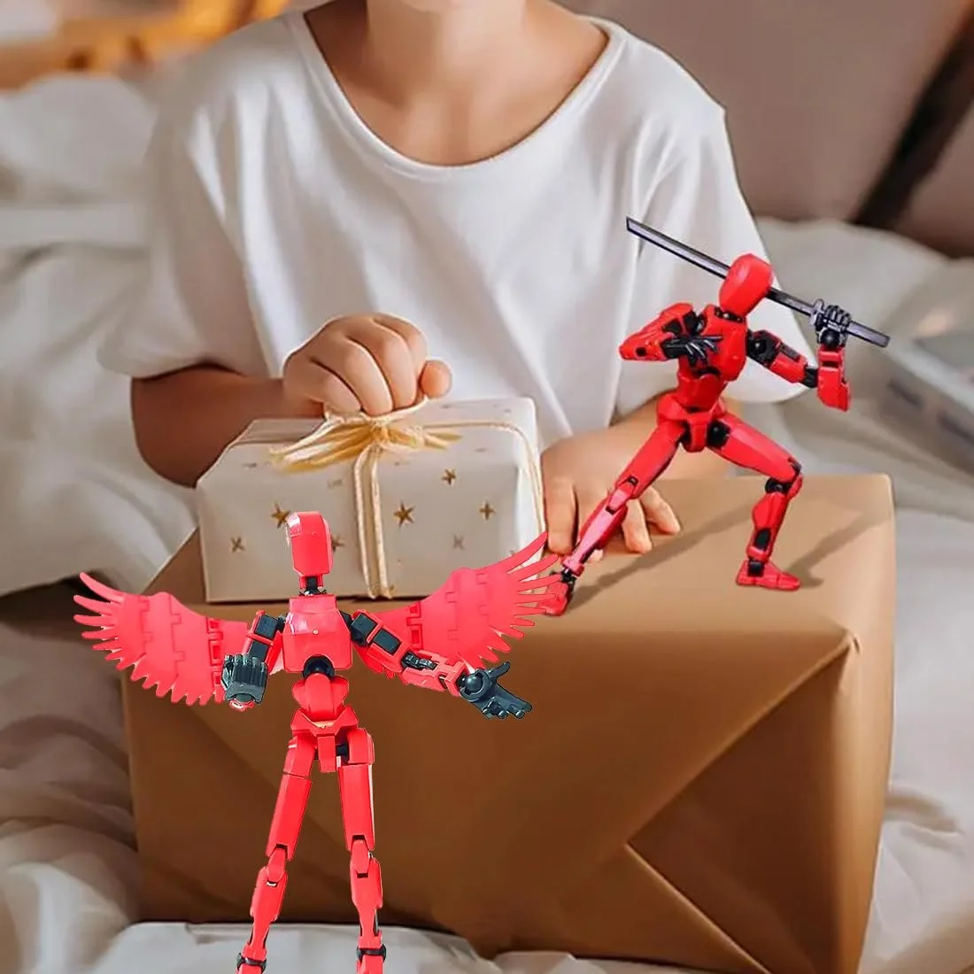 Игровая фигурка JAWUZ Hiros 13 Titan 13 подвижная с крыльями красная, фото №6