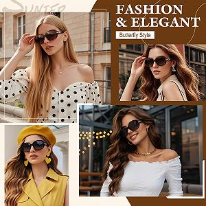 Поляризованные солнцезащитные очки женские большие большого размера элегантные классические винтажные Sunier со 100% защитой UV400 synthetic.ua - Фото 1