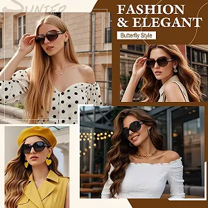 Поляризовані сонцезахисні окуляри жіночі великі великого розміру елегантні класичні вінтажні Sunier з 100% захистом UV400 synthetic.ua - Фото 1