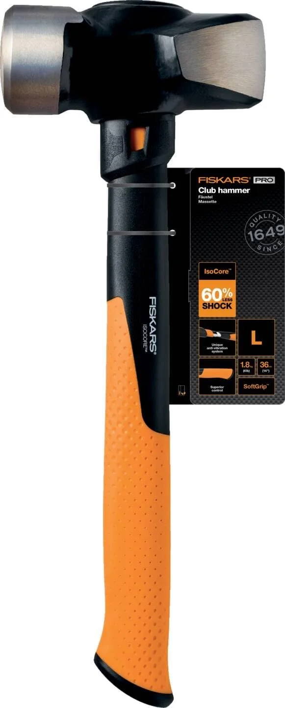 Молоток Fiskars IsoCore L 1020218 1.8 кг черный/оранжевый, фото №6 Молоток Fiskars IsoCore L 1020218 1.8 кг черный/оранжевый, фото №6