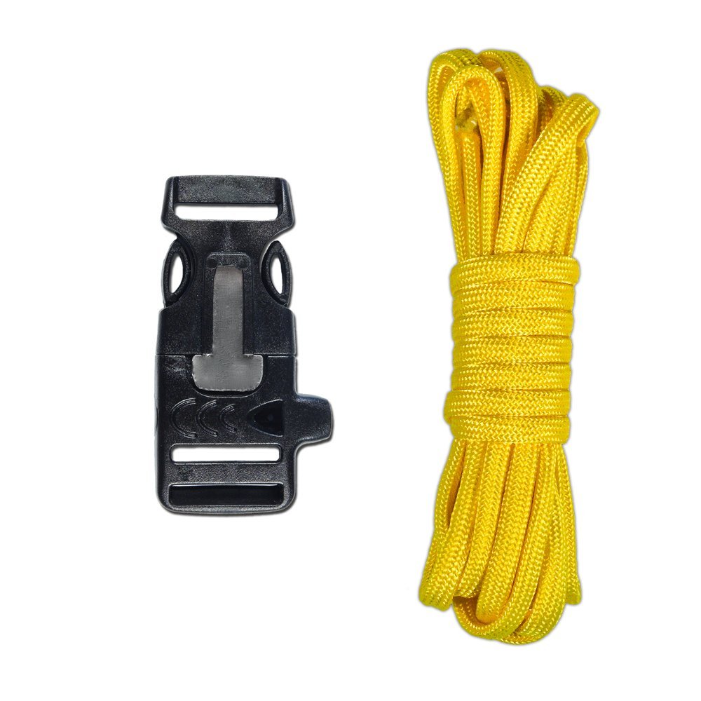 Набір для виживання Paracord, кресало/свисток, неоновий жовтий, 20 дюймів, фото №1