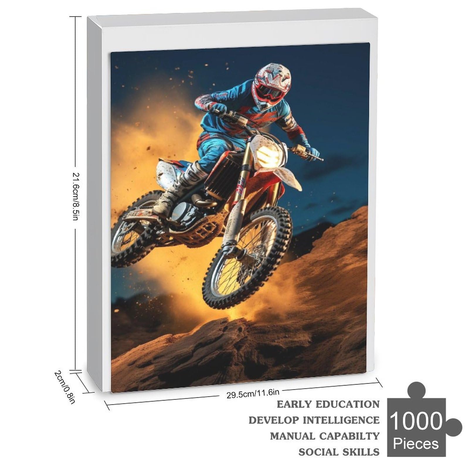 Дерев'яний пазл Moto-Cross 1000 елементів 78 x 53 см, фото №2 Дерев'яний пазл Moto-Cross 1000 елементів 78 x 53 см, фото №2