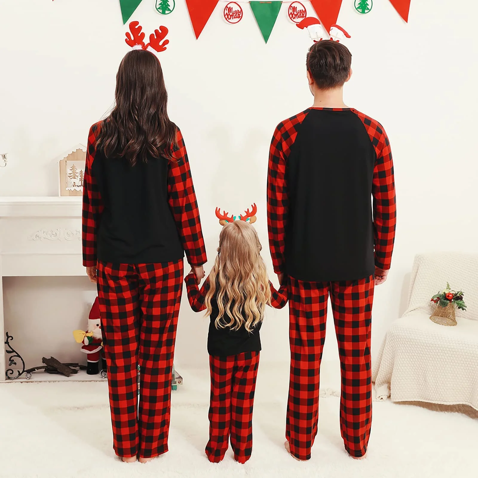 Комплект піжам Hinzonek Різдвяна сімейна Олень картата, фото №4