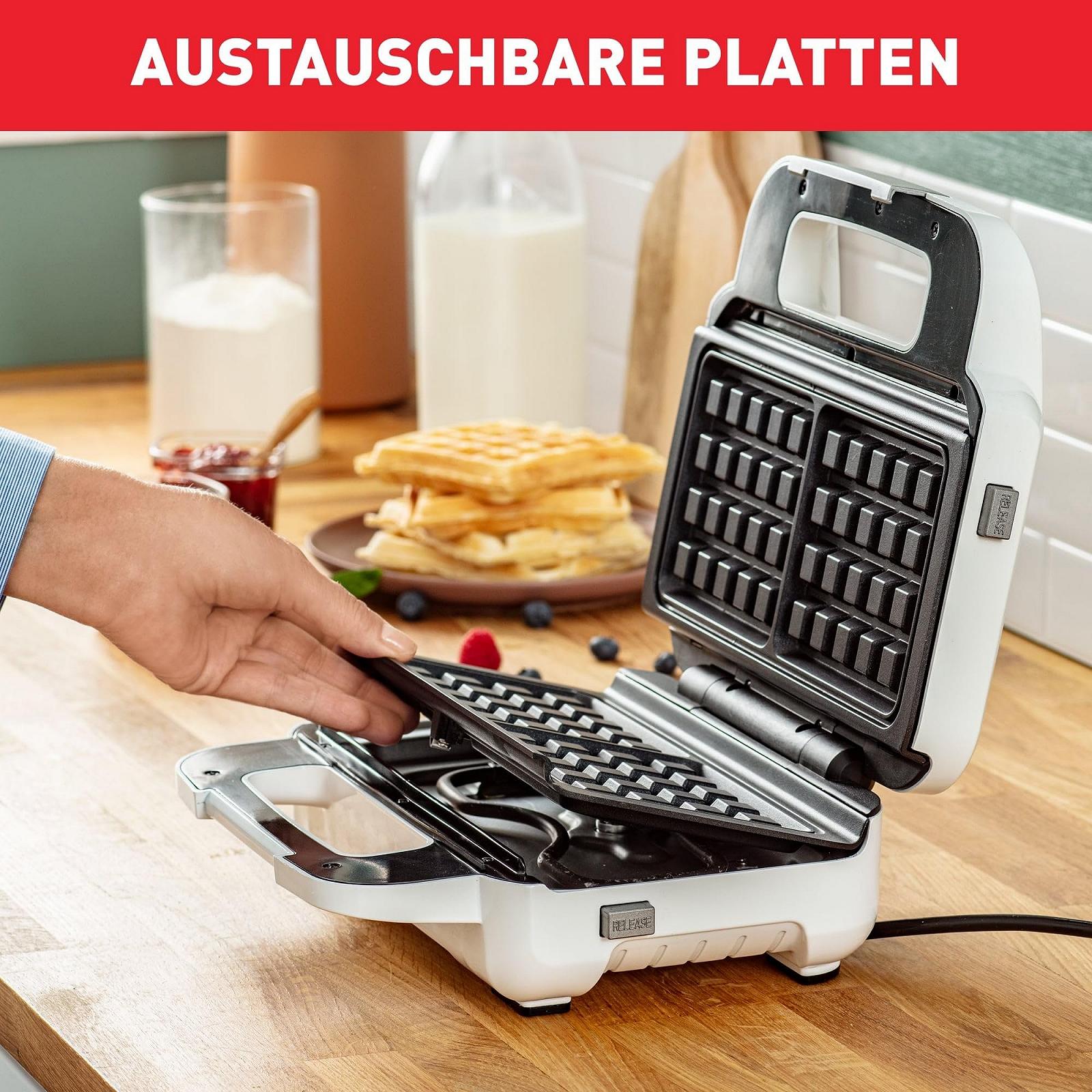 Вафельница и Сэндвичница Tefal Snack XL SW7011, 2 комплекта пластин с антипригарным покрытием, особо глубокая форма, 850 Вт, 27,6 x 23,8 x 9,8 см, фото №3