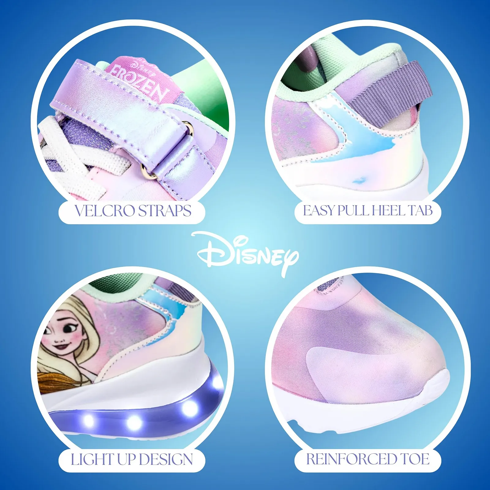 Кроссовки Disney Frozen Эльза и Анна для девочек, светящиеся кроссовки для девочек, размеры EU 25-32, фото №6