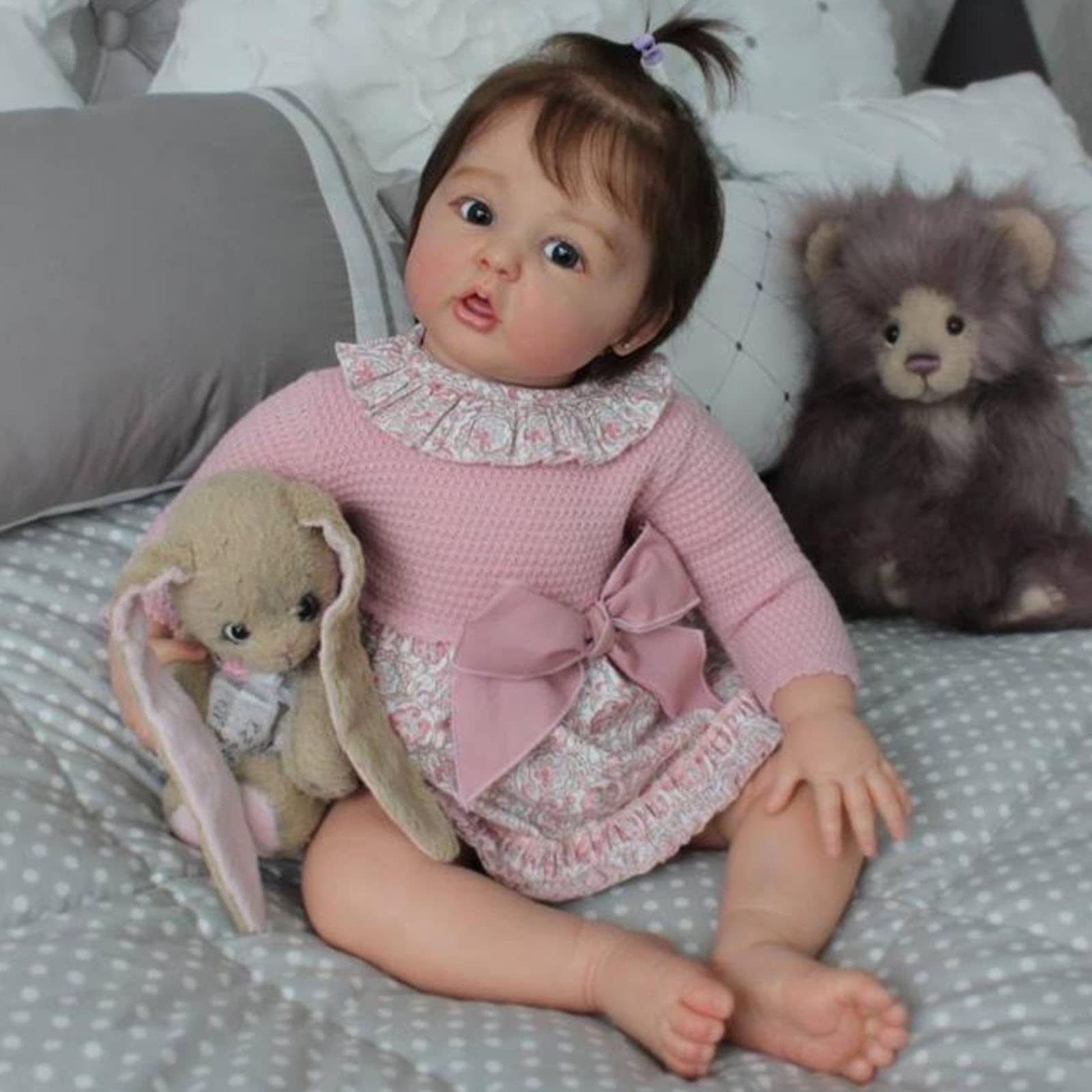 Лялька YIHANGG Realistic Girl 60 см Cute Reborn Doll Newborn Reborn Baby 24 дюйми Принцеса 3D Колір Шкіри, фото №4
