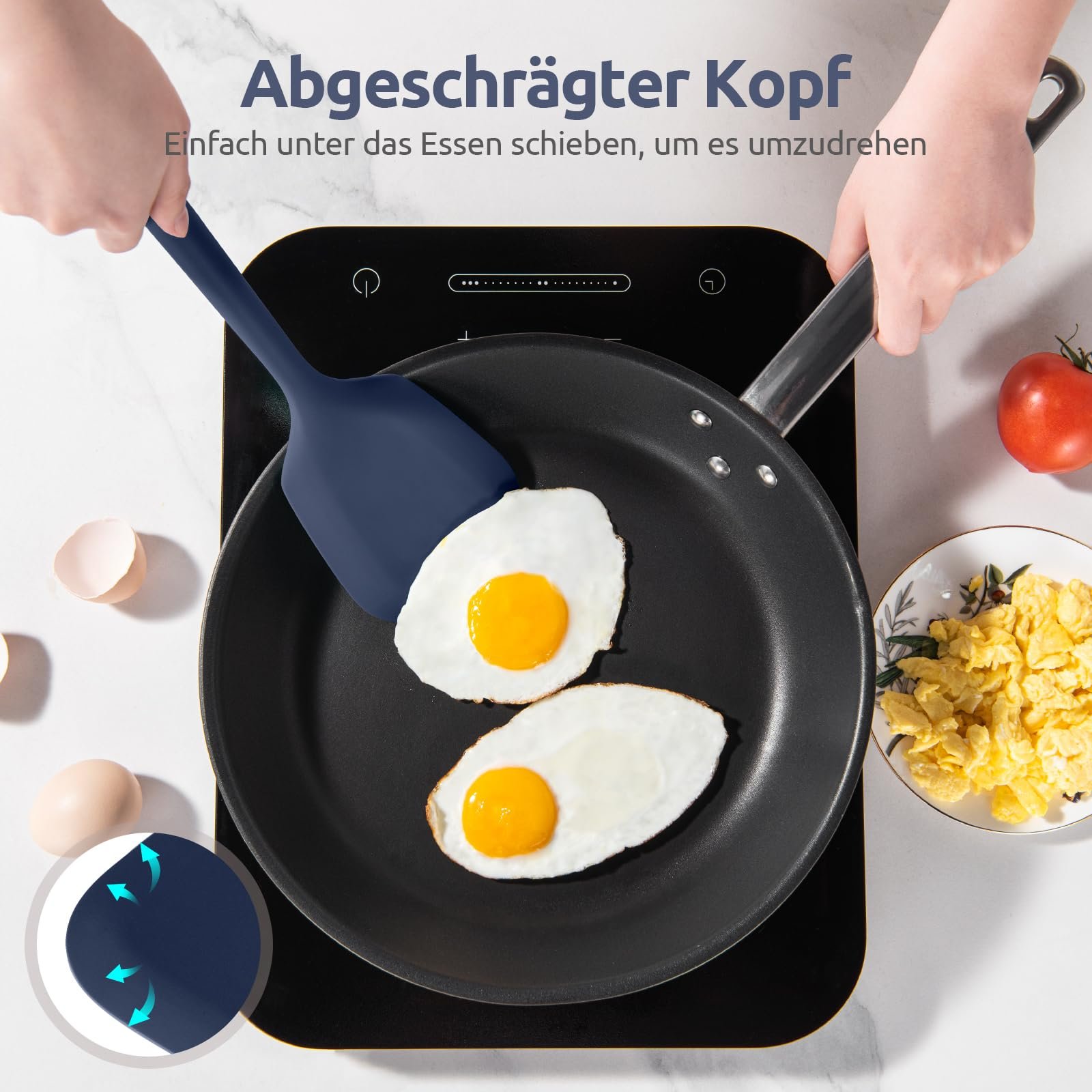 Лопатка кухонная U-Taste силиконовая термостойкая 34.5 см (2 шт) Midnight Blue, фото №9