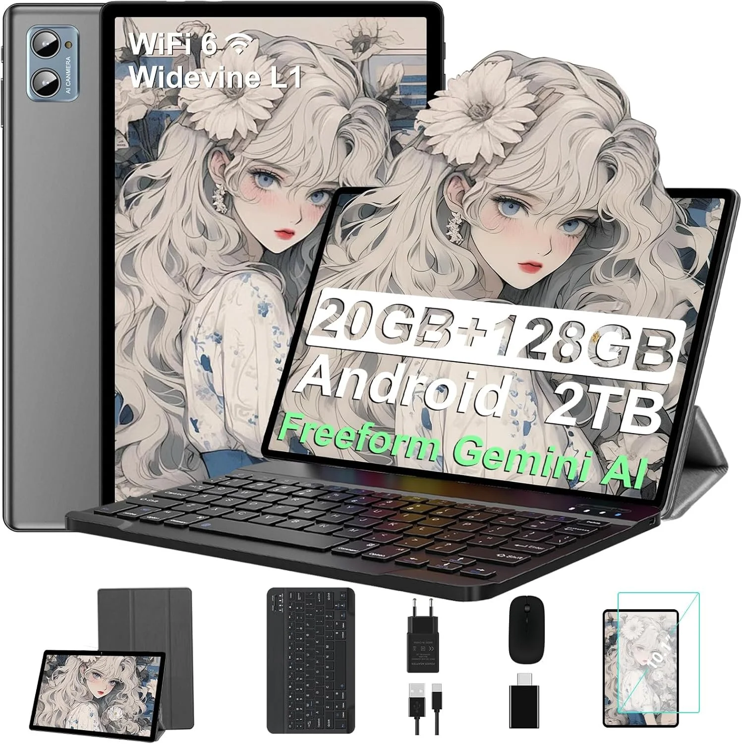 Планшет 10" Full HD SUAAT S3 6+14/128Gb 8 ядер Android 14 6000 mAh Сірий, фото №1