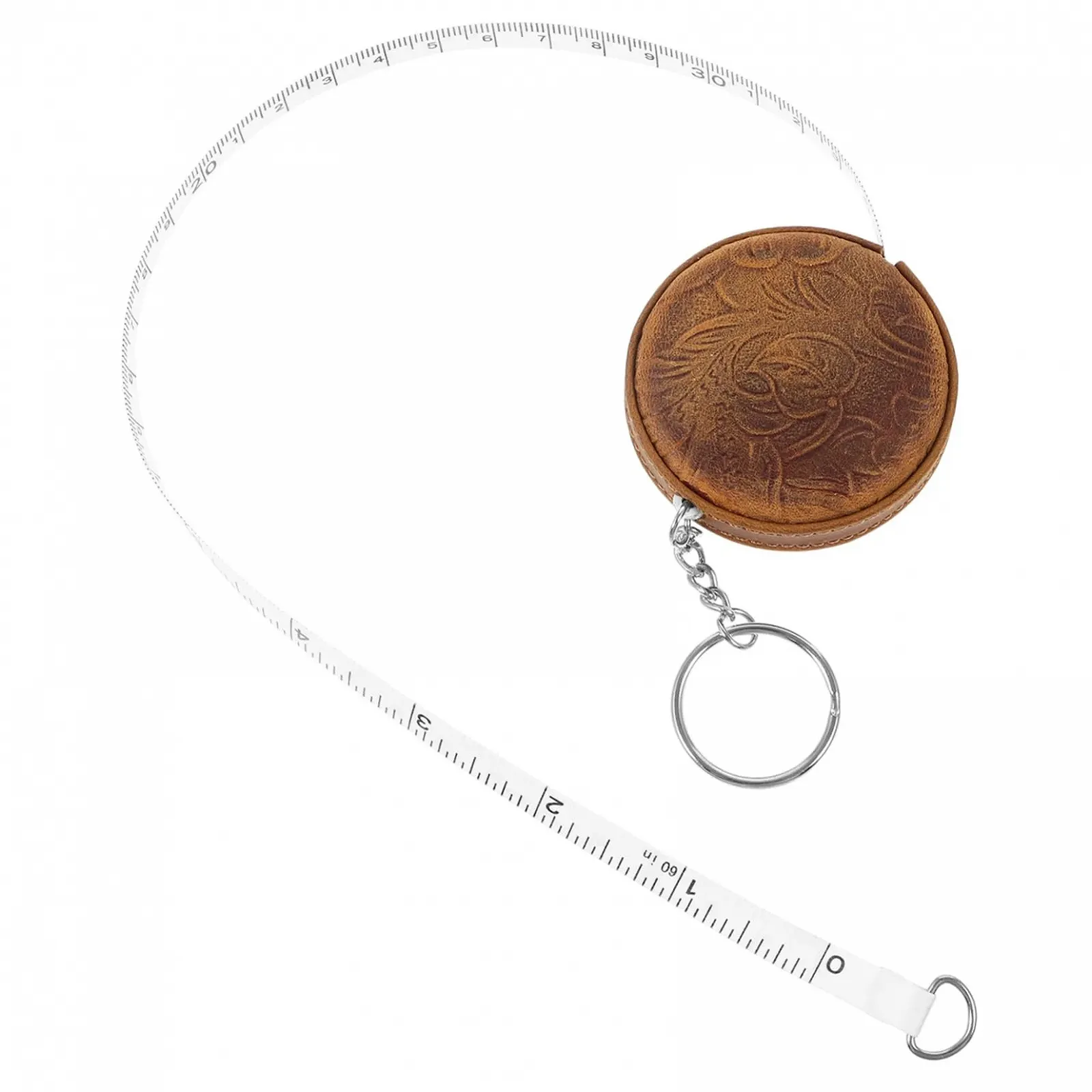 Holibanna Міні кишенькова шкіряна рулетка з кільцем для ключів 1,5 м, фото №1