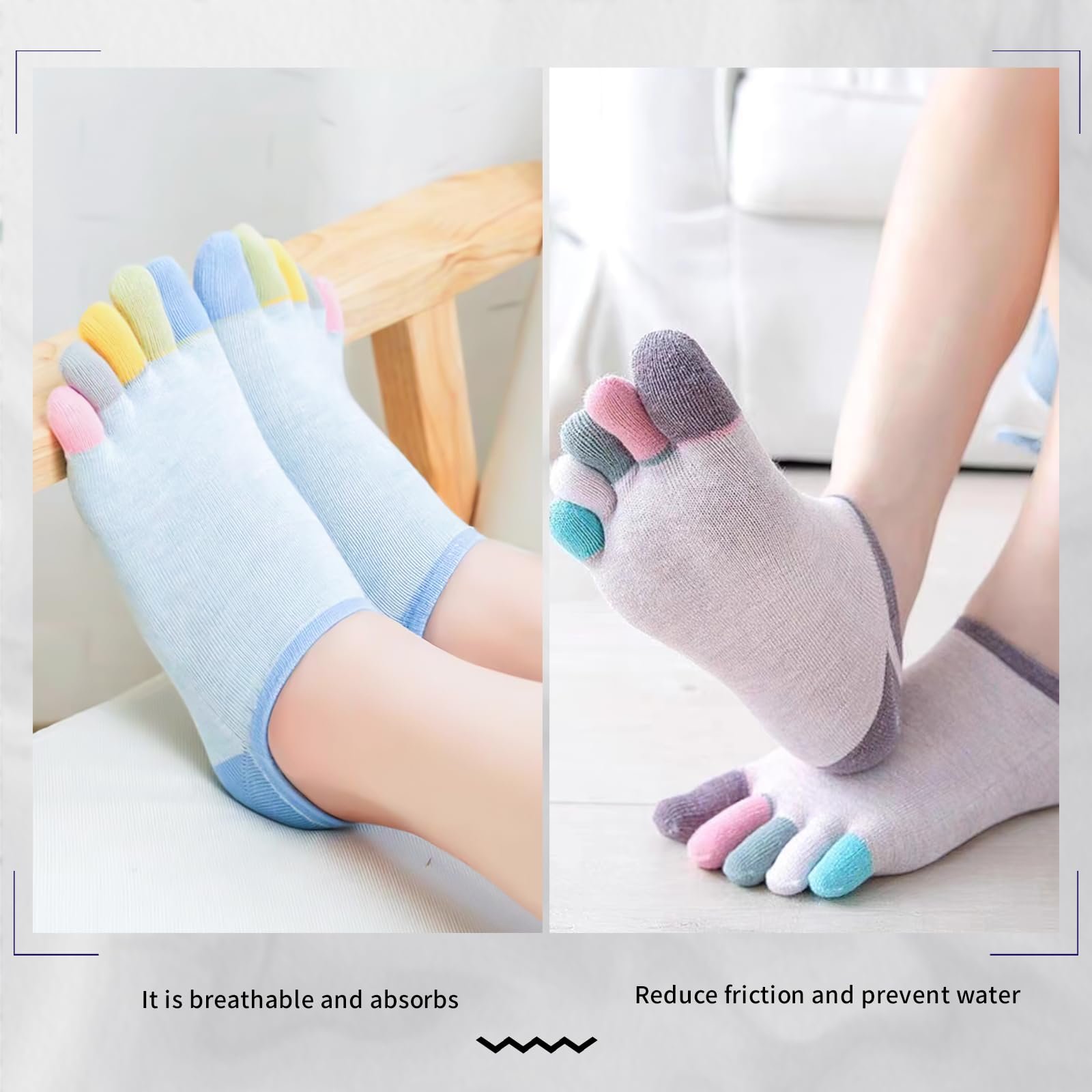Шкарпетки з п'ятьма пальцями для жінок (4 пари), фото №7