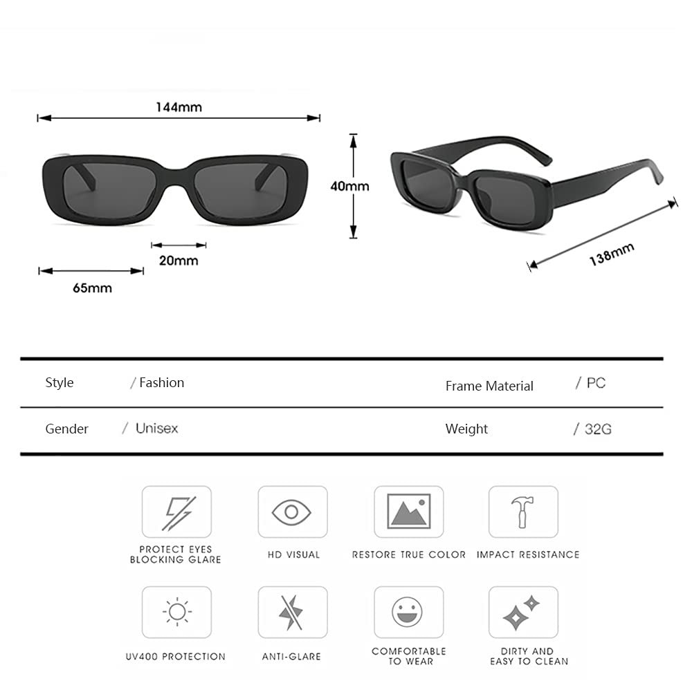 Вінтажні квадратні сонцезахисні окуляри RUNHUIS Retro для жінок і чоловіків, масивні, маленькі, модні, фото №3