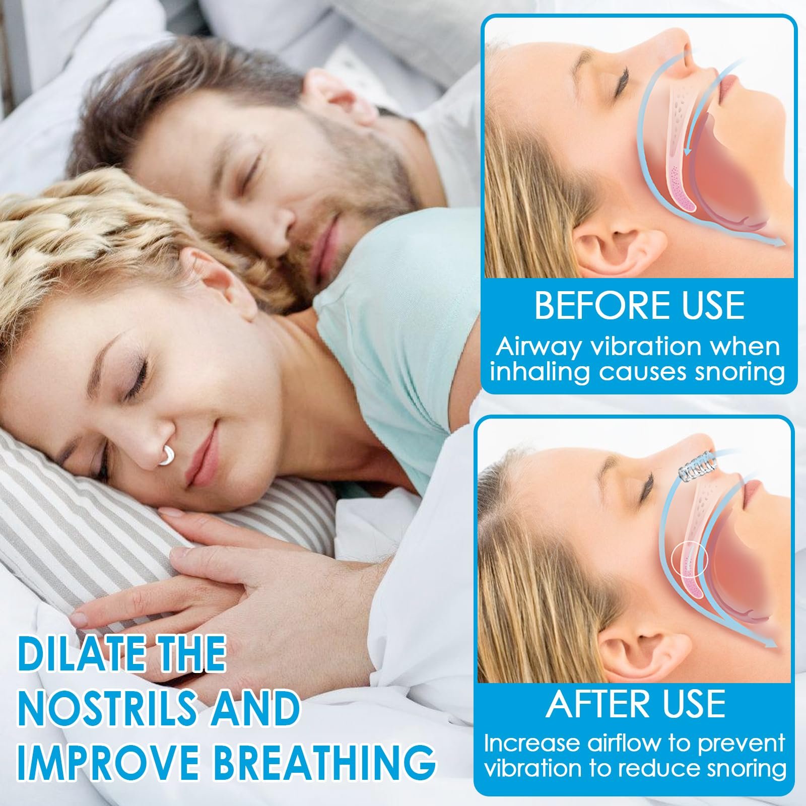 Кліпси проти хропіння Магнітні & Силіконовий роздільник для носа 16 штук, фото №4