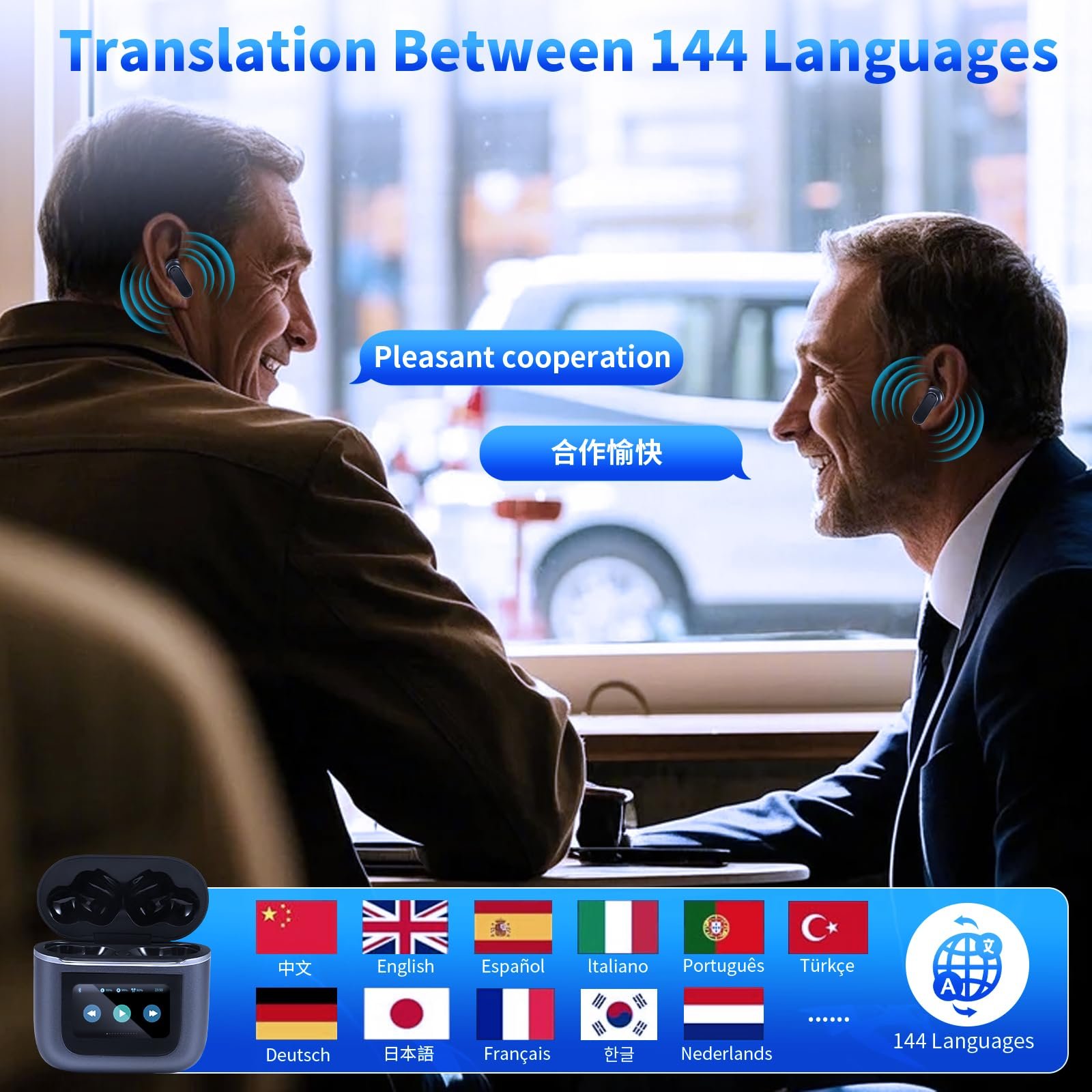 Наушники-переводчики AI Voice, профессиональные беспроводные Bluetooth, фото №4
