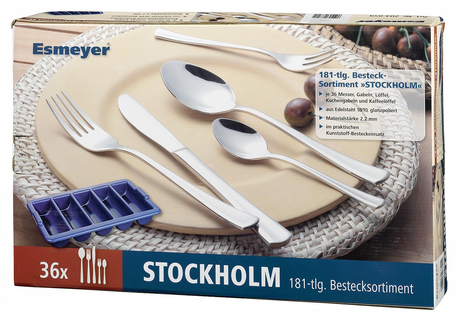 Набір столових приборів Esmeyer STOCKHOLM 181 предмет, полірована нержавіюча сталь 18/10, фото №5 Набір столових приборів Esmeyer STOCKHOLM 181 предмет, полірована нержавіюча сталь 18/10, фото №5