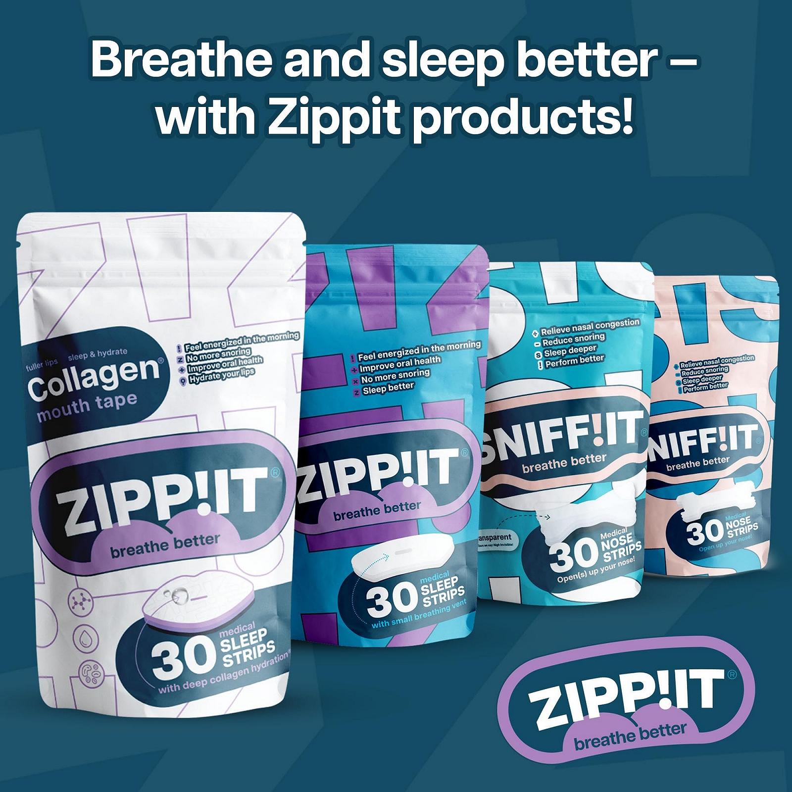 Пластыри для рта Zippit Collagen Sleep Pack 30 шт. против храпа и сухости во рту, фото №7