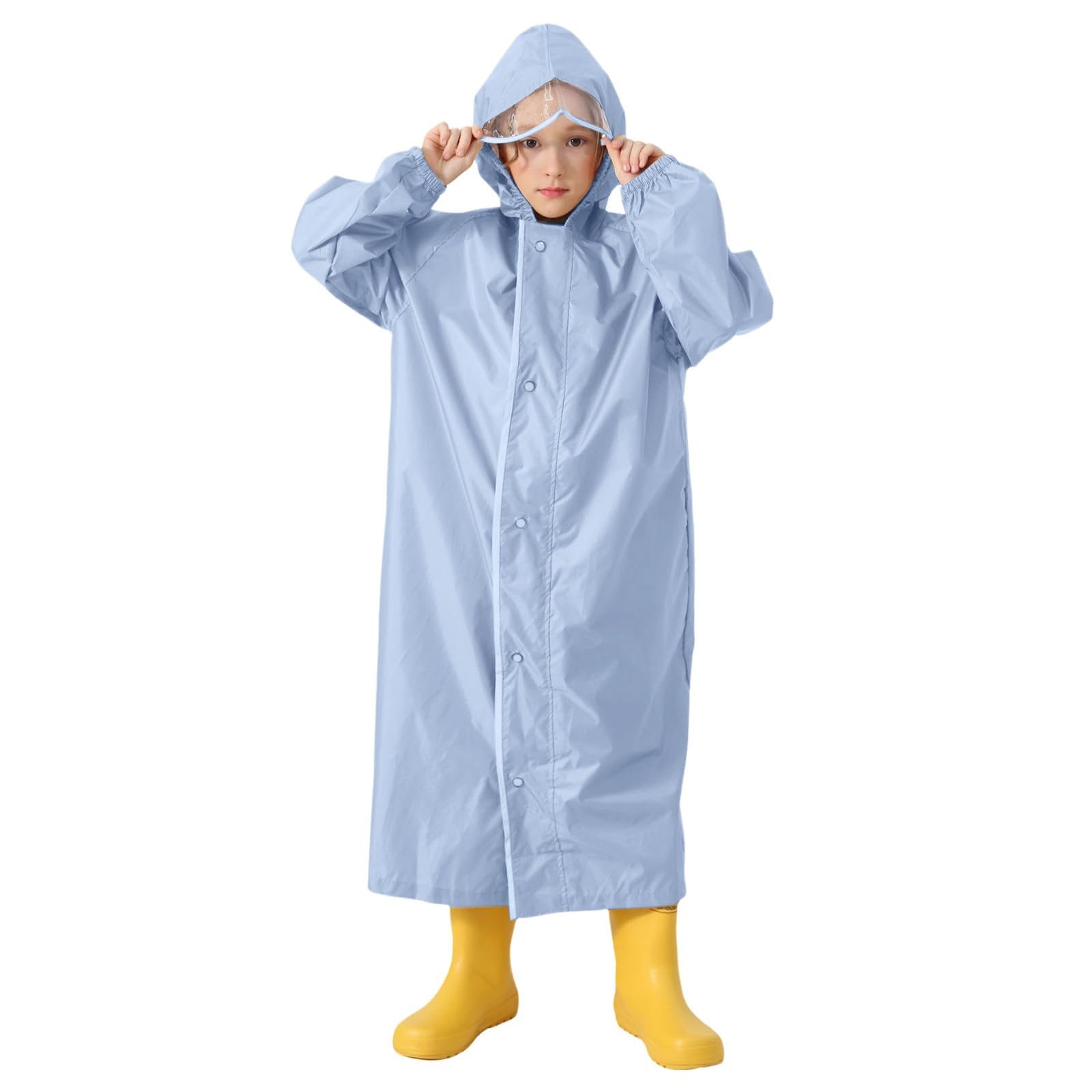Детское дождевое пончо Kielsjajd с местом для школьного рюкзака, детский дождевой плащ для девочек и мальчиков, водонепроницаемый, дышащий дождевик, дождевая куртка с капюшоном, унисекс, 2-14 лет, фото №1