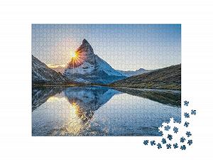 Пазл puzzleYOU Швейцария Риффельзее и Маттерхорн в кантоне Вале, Швейцария 1000 элементов synthetic.ua - Фото 1