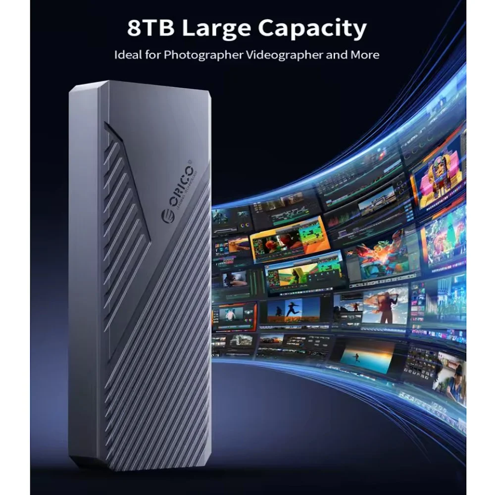 Внешний карман ORICO CNM2-U4 40Gbps M.2 NVMe SSD to USB4, Thunderbolt 4 Grey, фото №4 Внешний карман ORICO CNM2-U4 40Gbps M.2 NVMe SSD to USB4, Thunderbolt 4 Grey, фото №4