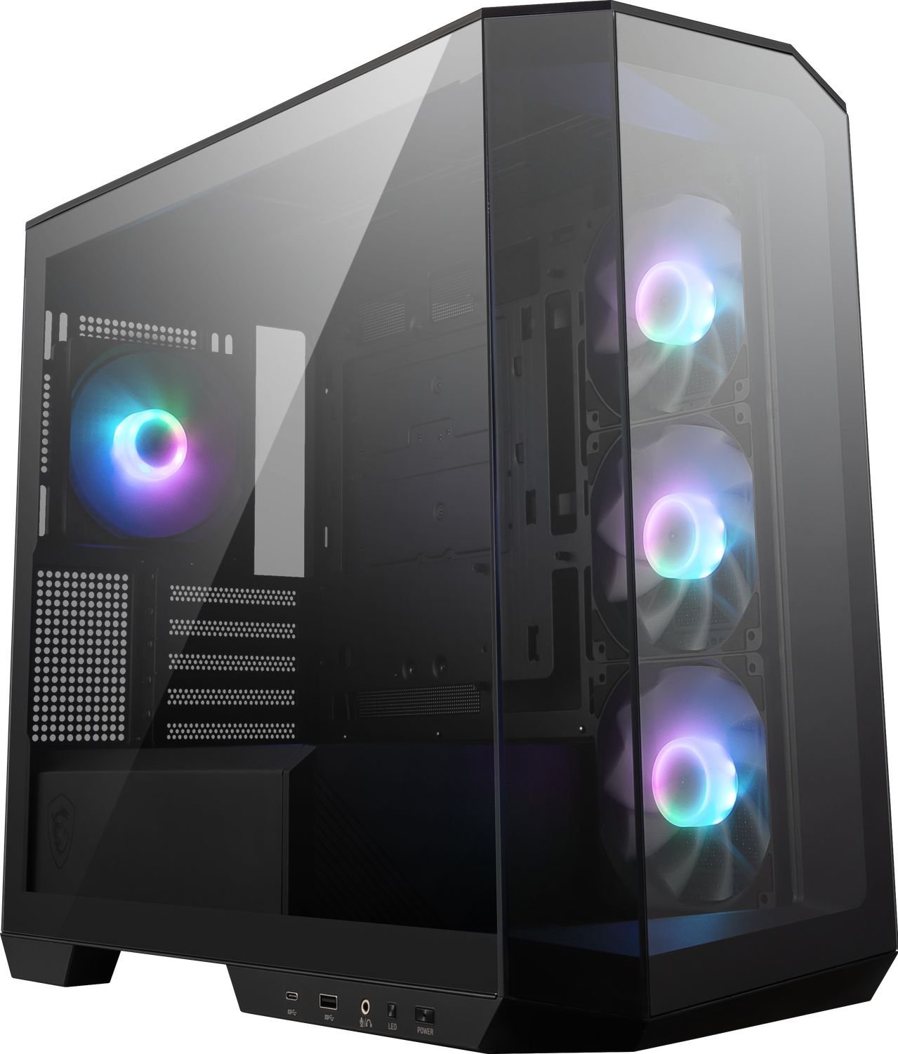 Корпус MSI MAG PANO M100R PZ / Micro-ATX / без БЖ / 4x120mm ARGB / Project Zero support / USB-C 3.2 Gen 2x2 / Black, фото №1