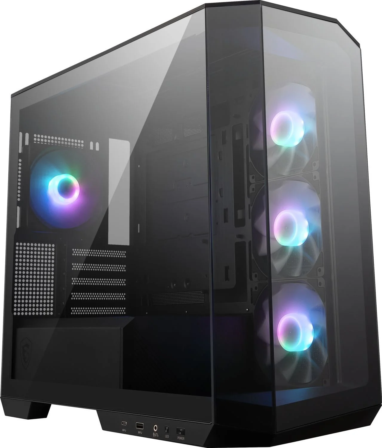 Корпус MSI MAG PANO M100R PZ / Micro-ATX / без БЖ / 4x120mm ARGB / Project Zero support / USB-C 3.2 Gen 2x2 / Black, фото №1