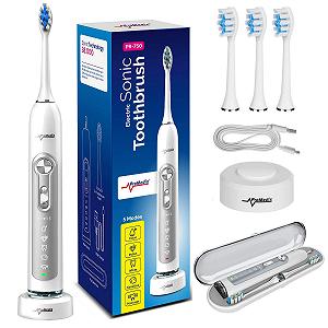 Звуковая зубная щетка Promedix PR-750 Diamond Smile, водонепроницаемая IPX7, электрическая, беспроводная, 5 режимов, таймер, 3 уровня мощности, 3 насадки, белая или черная - Фото 1