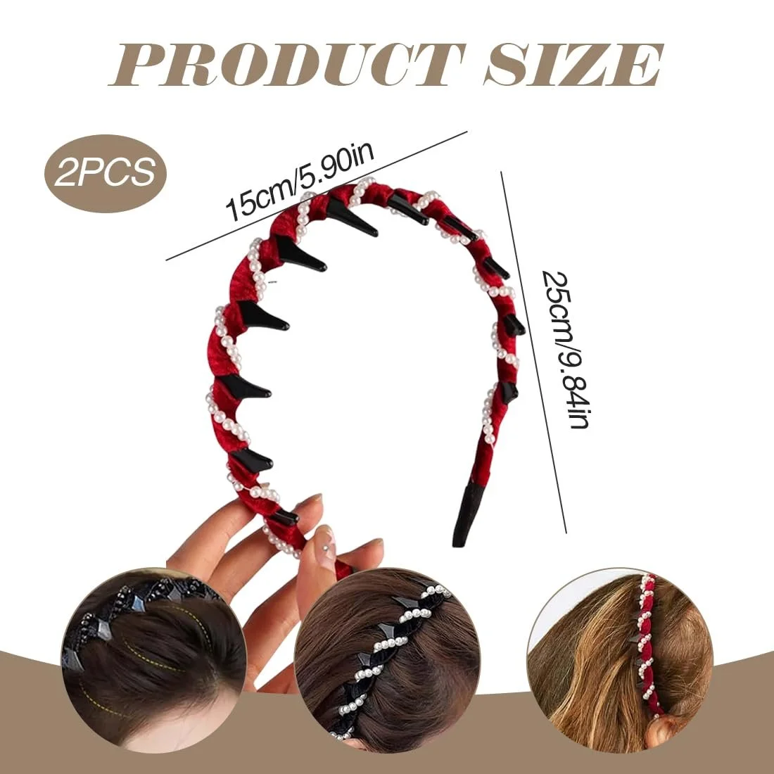 Обруч для волосся з перлинами, фото №2