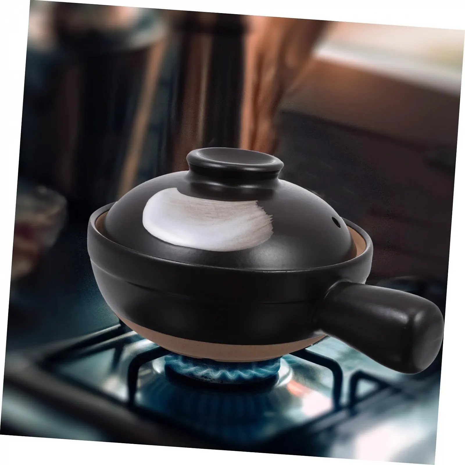 Фарфоровая кастрюля TOYANDONA с одной ручкой термостойкая для супов и тушения, фото №7