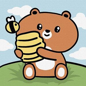 Картина по номерам для детей Медвежонок 18х18 см [tsi245373-TSI] - Фото 1