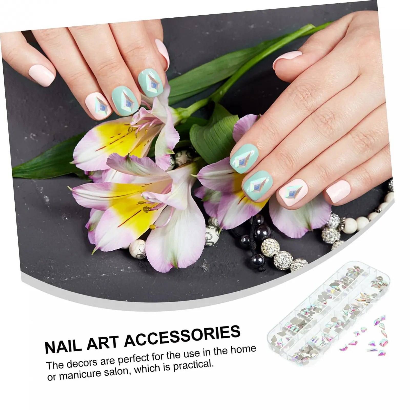 Стразы для ногтей Healeved, блестящие, для дизайна ногтей своими руками, долговечные украшения, шармы для творческого маникюра, фото №9