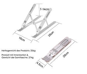 Подставка для ноутбука Aluminium 7 уровней / Против боли в спине (Эргономичная) - Для домашнего офиса synthetic.ua - Фото 1