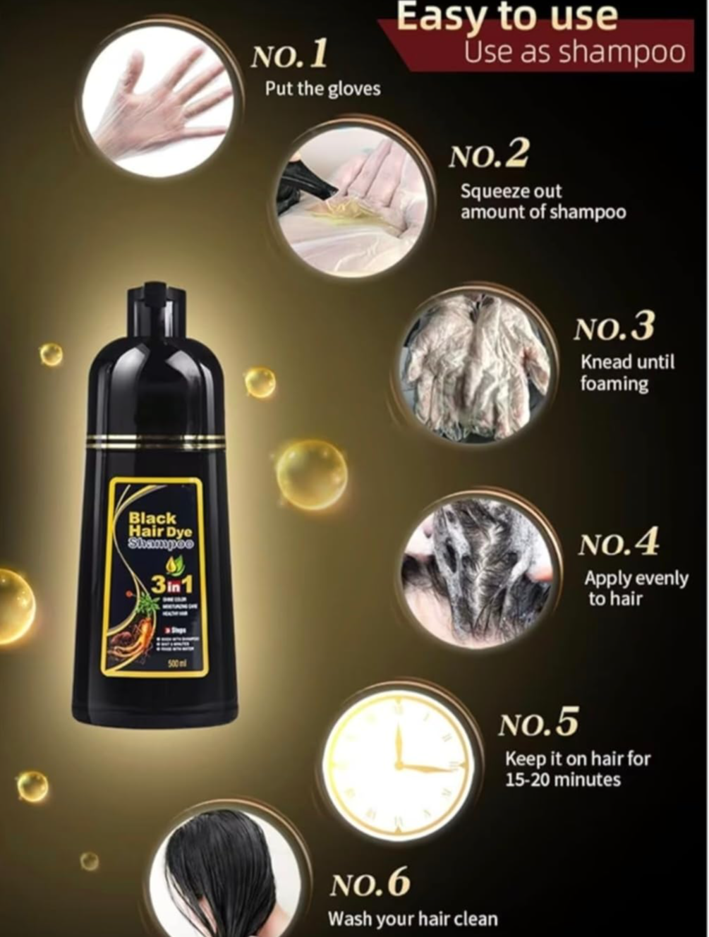 Шампунь для окрашивания волос ZAK beauty 3 в 1 500 мл, фото №7
