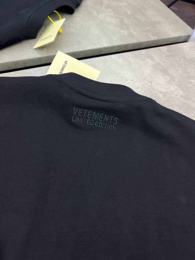 Футболка черная Vetements Logo f651, фото №6