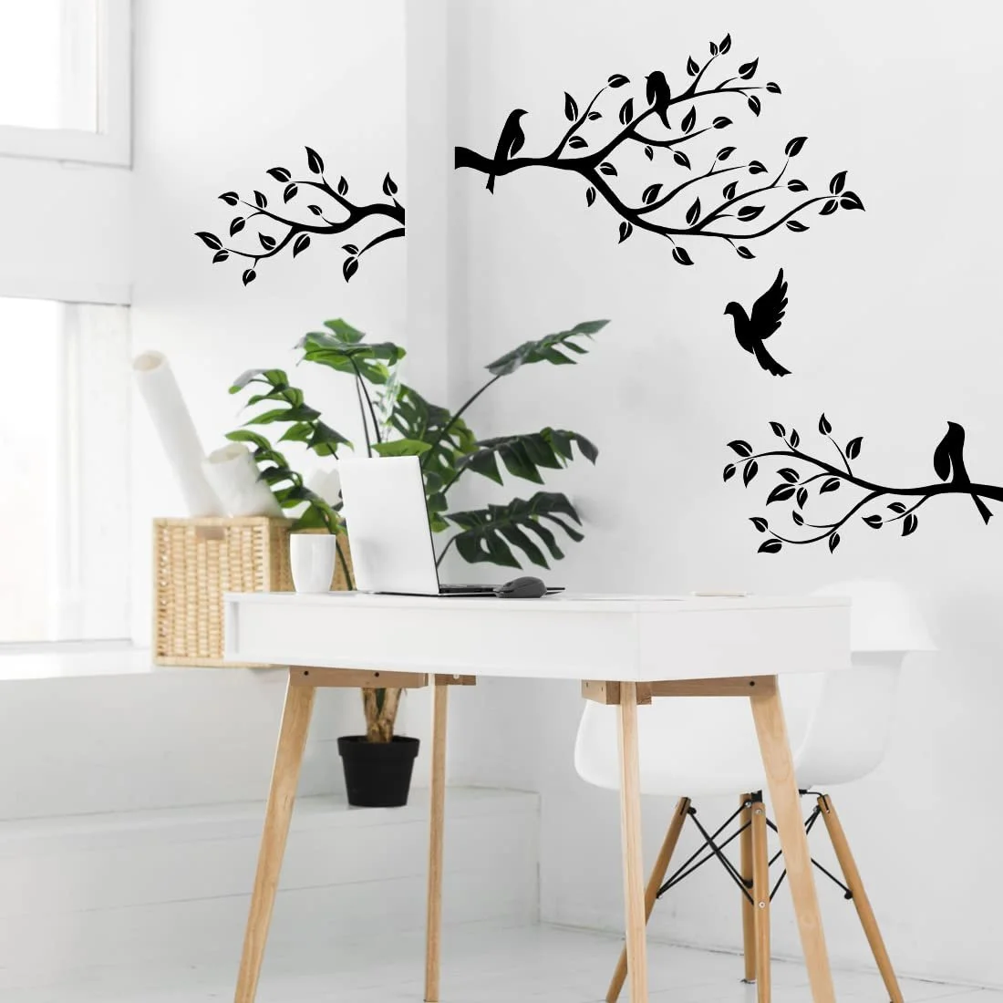 Наклейка на стіну Птахи на гілці Вінілова 1000 x 1000 мм, фото №3