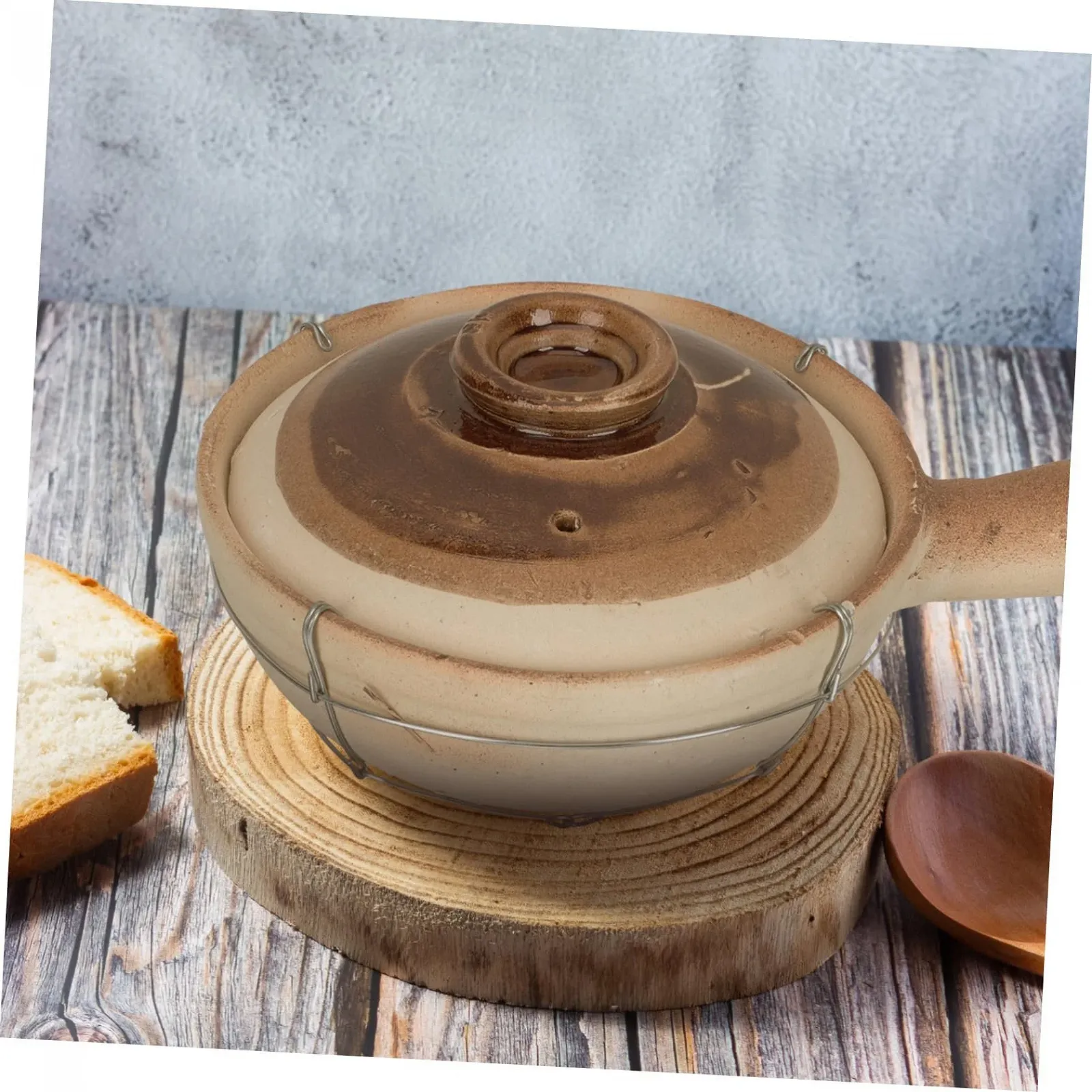 Ківш Ciieeo Terracotta Dutch Oven з товстою ручкою для азійських страв Terracotta, фото №7