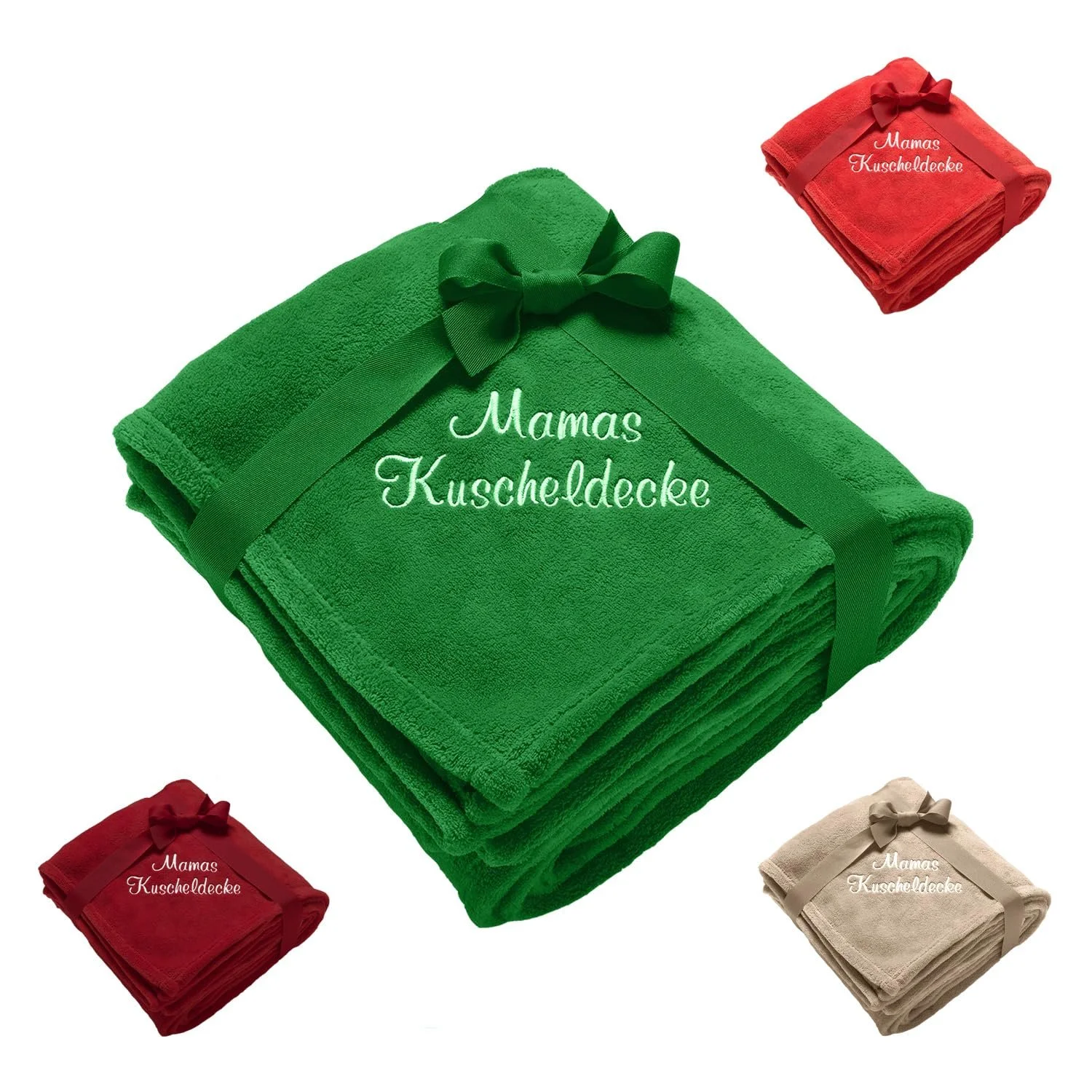 Плед Diamandi М'який з вишивкою імені 180 x 130 см Зелений, фото №1