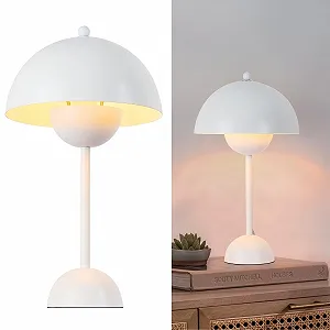 Настільна лампа Alpinaluz Біла Сталева Скандинавський ретро-дизайн Подвійний купол E27 - Фото 1