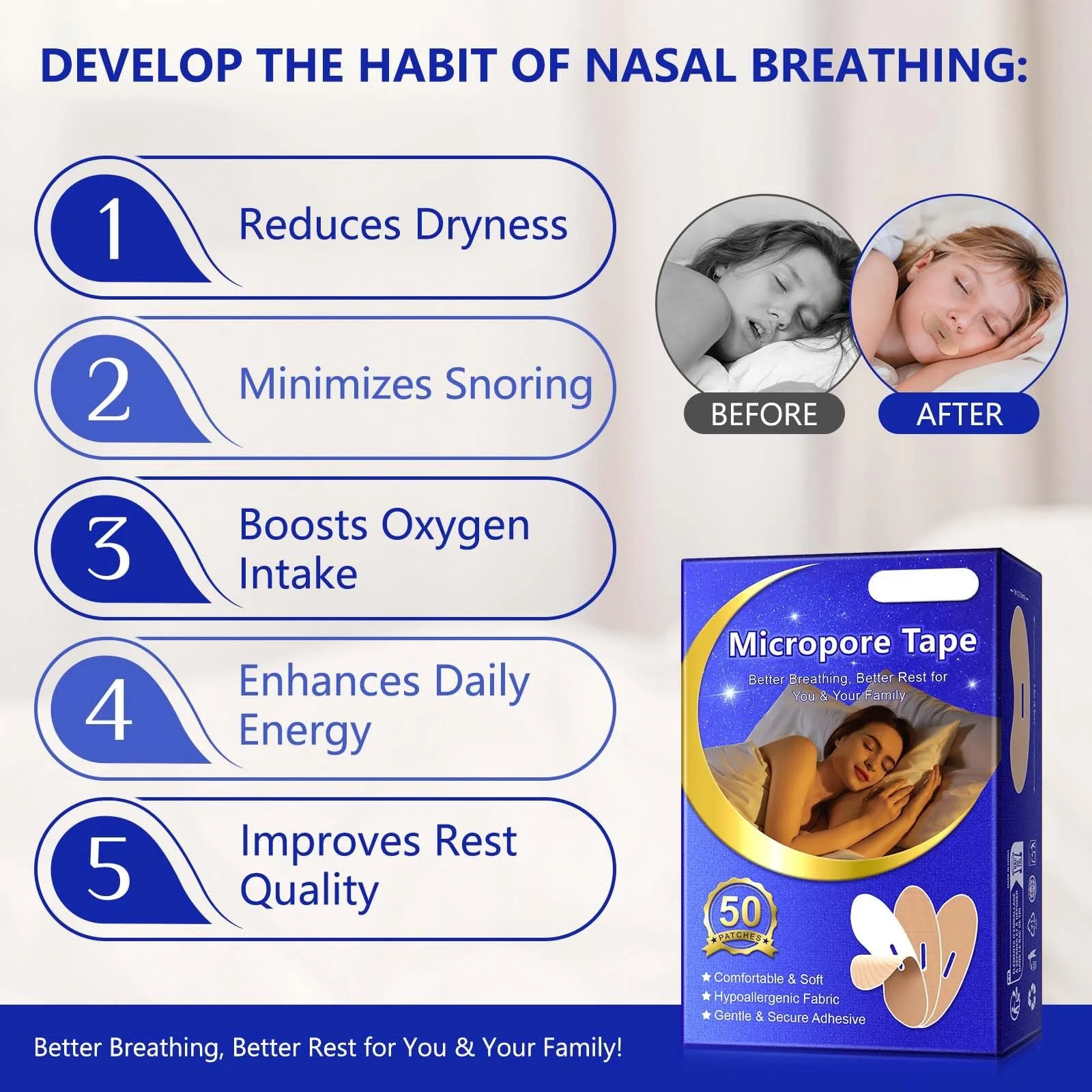 Смужки для сну проти хропіння 50 шт. Сприяють диханню носом, фото №3 Смужки для сну проти хропіння 50 шт. Сприяють диханню носом, фото №3