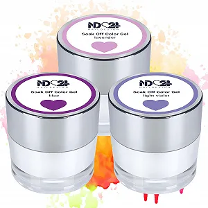 Гель-лак ND24 Premium Bundle Lilac Love, набор, высокопигментированный, для UV LED, цвет - сиреневый, 3 x 10 г - Фото 1