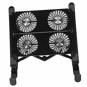Регулируемая охлаждающая подставка для ноутбука с вентиляторами Портативная складная пластиковая подставка с нескользящими ножками для лучшего рассеивания тепла и долговечного использования - Фото 1