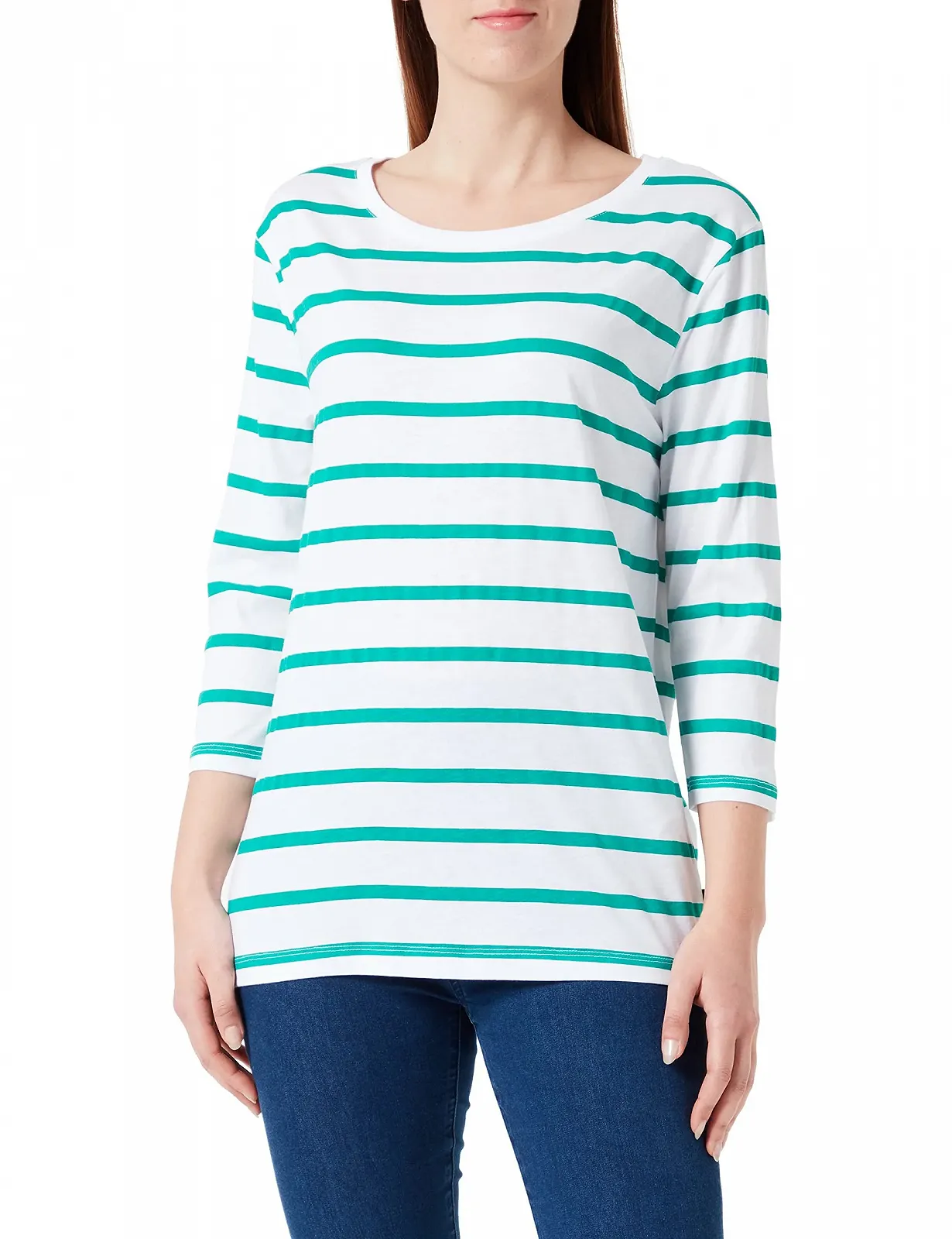 Рубашка с длинным рукавом LTB Yegama в полоску, перец зеленый, белый, S, фото №1