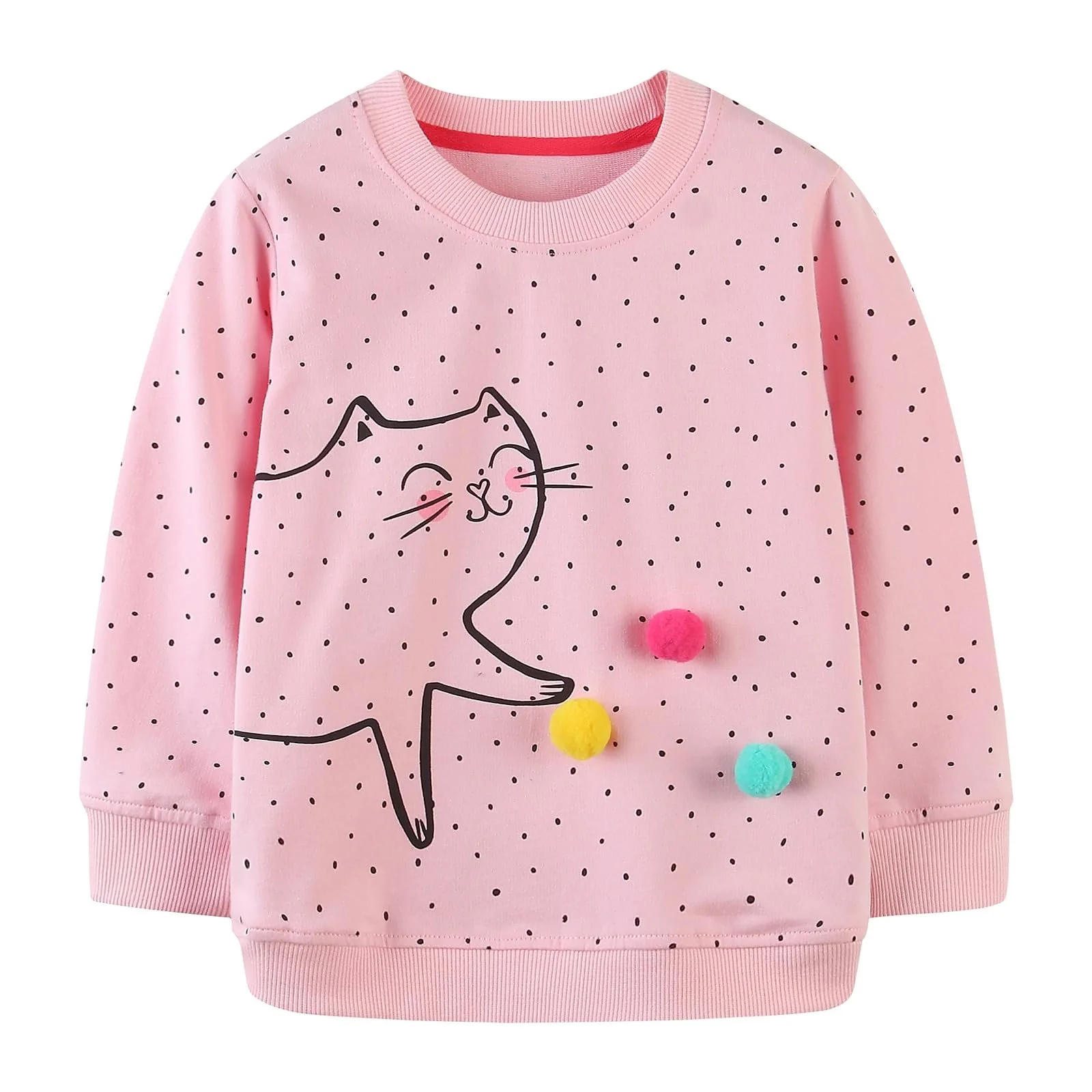 Толстовка Dinopjs для девочек, радужная, художественная, детская, повседневная, с длинными рукавами, мультяшный принт, теплая хлопковая спортивная рубашка, подарок на праздники, события, день рождения для 2-7 лет, фото №1