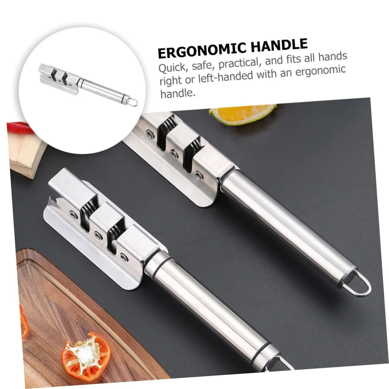 Точилка для ножів ERINGOGO Edelstahl ергономічна з подвійною лінією заточування, фото №4