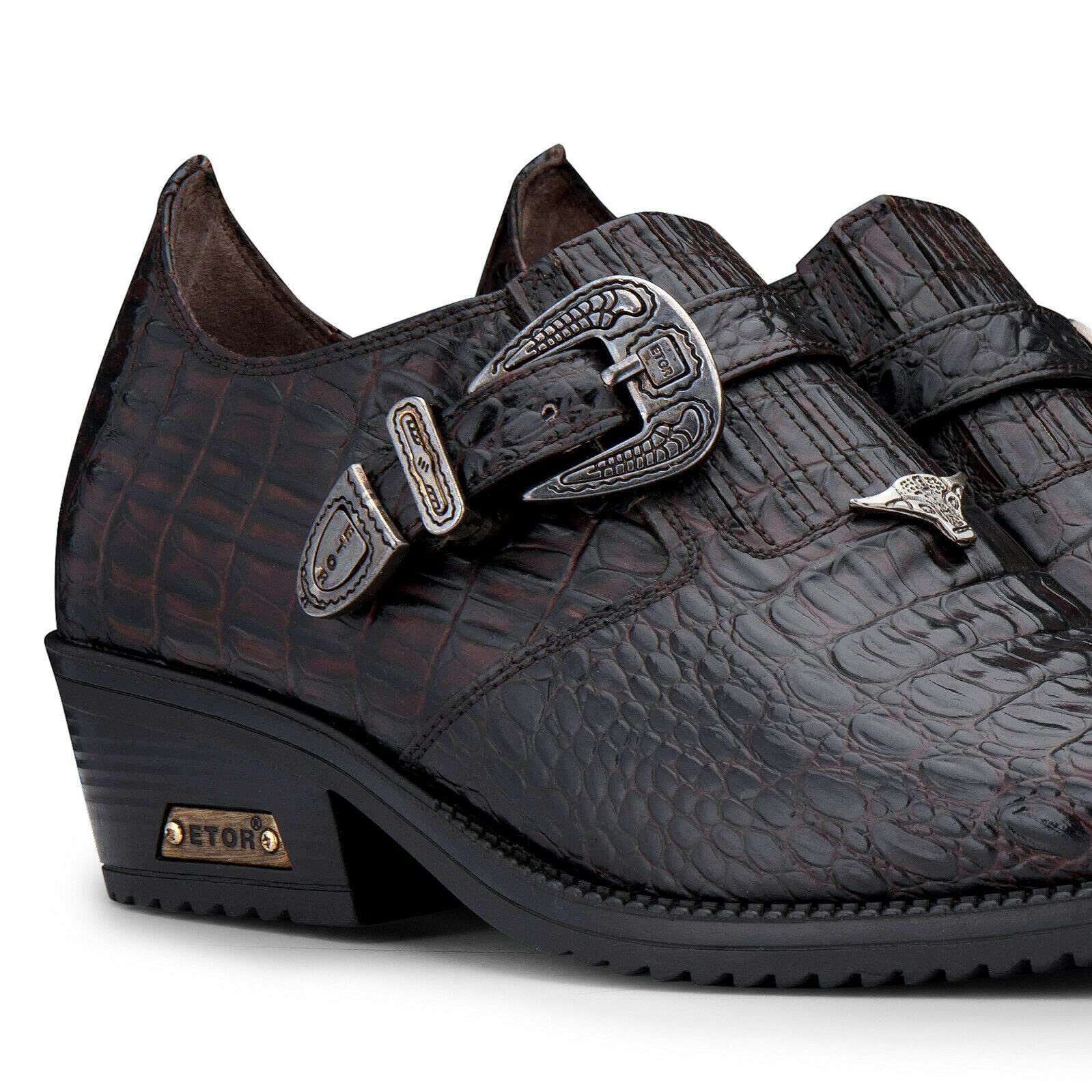 Туфли в стиле панк из натуральной кожи с крокодиловым узором Infinity Leather Cuba Design, фото №3