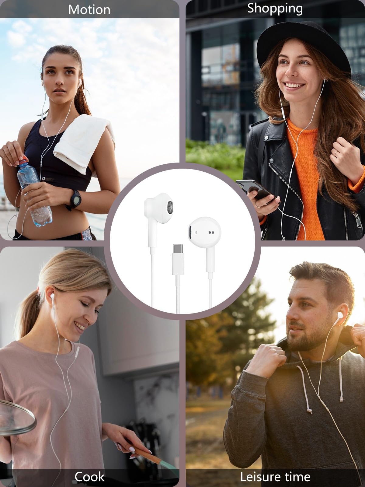 Наушники Type C с микрофоном и регулировкой громкости USB C Вкладыши с кабелем для iPad Pro 2022, iPad Air 5/4/Mini 6, Pixel 7, фото №5