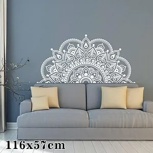 Наклейка на стіну Large Mandala Boho Flower Біла 116 x 57 см synthetic.ua - Фото 1