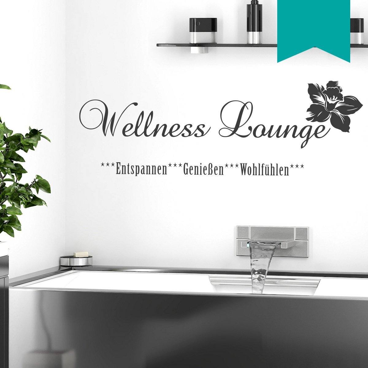 Наклейка на стіну Wandkings Wellness Lounge 50 x 17 см, фото №1 Наклейка на стіну Wandkings Wellness Lounge 50 x 17 см, фото №1